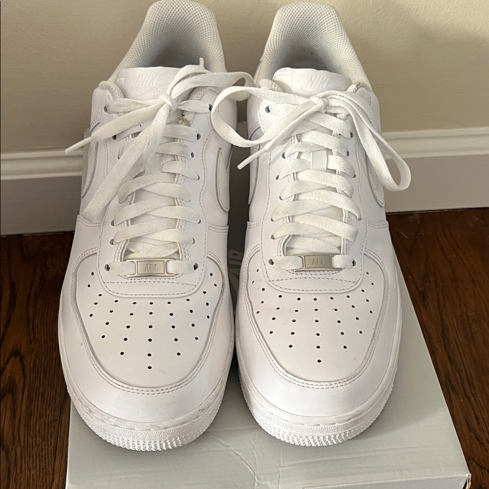 Nike Men's All-White Sneakers- White Air Force Ones low top (Original Shoe Box )